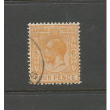 Bahamas 1912 George V 4d Orange-yellow. SG85