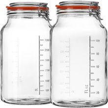 Super Wide-Mouth Glass Jars with Hinged Lids, 1-Gallon (4100 ML) Leak Proof Glas