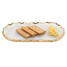 14 Glass Oval Edge Gold Leaf Platter