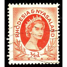 Africa Rhodesia & Nyasaland 1954 Queen Elizabeth II 1/2d Used Stamp QE II