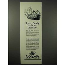 1925 Corona Typewriter Ad - If Family About This Size