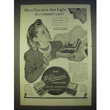 1940 Whitman's Chocolates Ad - Light in Woman's Eyes