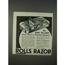 1940 Rolls Razor Ad - One Blade Gives Years of Pleasure