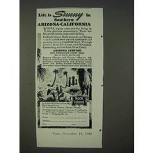 1940 Rock Island Railroad Ad - Life is Sunny