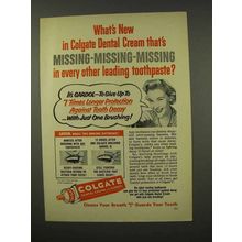 1956 Colgate Dental Cream With Gardol Toothpaste Ad - What's New