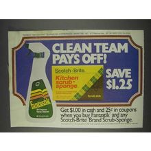 1982 Fantastik Spray Cleaner & Scotch-Brite Sponge Ad