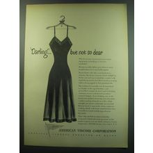 1949 American Viscose Corporation Ad - Darling but not so dear