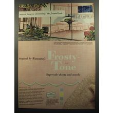 1952 Wamsutta Frosty-Tone Supercale Sheets and Towels Advertisement