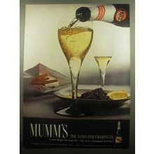 1959 Mumm's Champagne Ad - Mumm's the word for Champagne