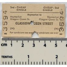 1968 British Railways Board ticket 2nd cheap single Haymarket to Glasgow