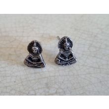 Buddha Stud Earrings | Sterling Silver Meditation Jewelry | Zen Buddhist