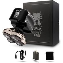 Skull Shaver Pitbull Silver PRO: Electric Head Shaver for Men, Wet & Dry Bald He