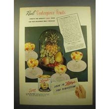 1946 Libby's Fruit Cocktail Ad, Real Centerpiece Fruits