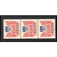 CVP31 50c Shield Very Fine MNH Dry Gum Strip of 3 PA5237