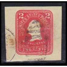 Used U385 2c George Washington Very Fine Cut Square Z2822