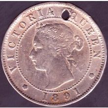 1891 Jamaica 1 Half Penny Coin