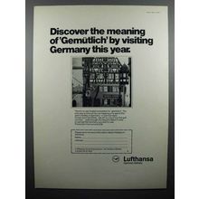 1977 Lufthansa Airlines Ad - The Meaning of Gemutlich