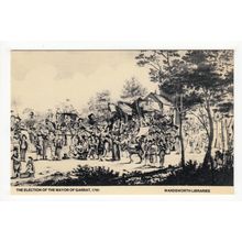 Election of the Mayor Garrat Reproduction Postcard London Wandsworth Libraries