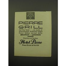 1950 Hotel Pierre Advertisement - Pierre Grill