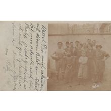 German Poverty Street Entertainers Antique Postcard