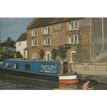 Drinks Break at Hillmorton North Oxford Canal Boat Postcard