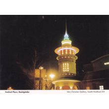 Festival Place At Night Illuminations Basingstoke Postcard
