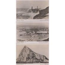 Gibraltar Storm Rough Sea Frontier Aerial Rock Mountain 3x Rare Postcard s
