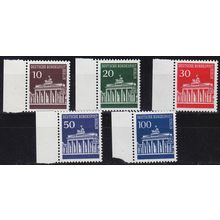 GERMANY BERLIN [1966] MiNr 0286-90 ( **/mnh ) [01] Bogenrand