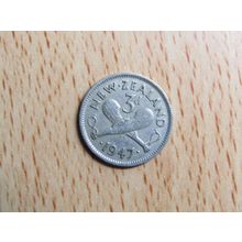 New Zealand 1947 3d Threepence Coin