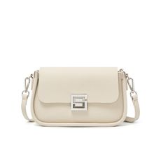 Genuine Leather Women TOGO Shoulder Cross Bag White