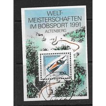 GERMANY 1991 WORLD BOBSLEIGH CAHMPIONSHIP MINIATURE SHEET USED SG MS2344