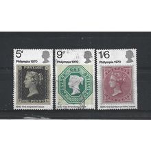 GB.Philympia 70 Stamp Exhibition set of 3.Fine Used.Jul25