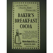 1900 Walter Baker & Co.'s Baker's Breakfast Cocoa Ad - A Perfect Food Preserves