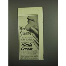 1918 Hinds Cream Ad - After Shaving