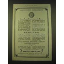1918 Hercules Powder Co. Ad - Serve your country on the farm