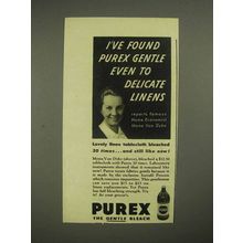 1939 Purex Bleach Ad - Gentle Even to Delicate Linens