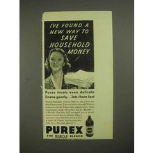 1939 Purex Bleach Ad - Save Household Money