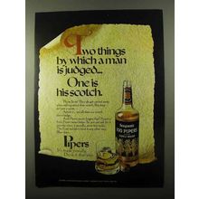 1971 Seagram's 100 Pipers Scotch Ad - Man is Judged