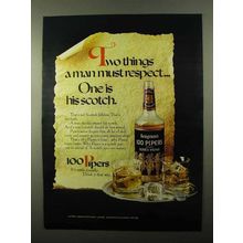 1971 Seagram's 100 Pipers Scotch Ad - Man Must Respect