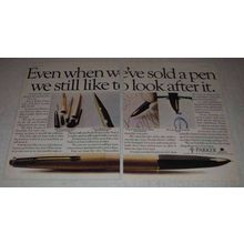 1977 Parker Cirrus Pen Ad - Like To Look After It