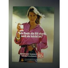 1977 Reemtsma R6 Cigarette Ad - in German - Ich finde die R6 stark