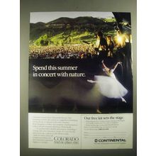 1987 Colorado Tourism and Continental Airline Ad - Concert with Nature