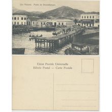 Cape Cabo Verde : SAO VICENTE : Ponte do Desembarque : unused orig 1900s RPPC