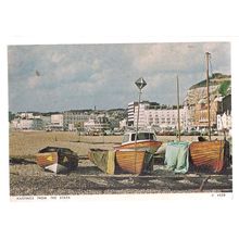 HASTINGS FROM THE STADE, SUSSEX. used postcard c. 1987 ..by Judges =