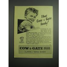 1948 Cow & Gate Milk Food Ad - That Cow & Gate look