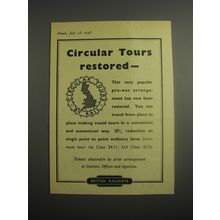 1948 British Railways Ad - Circular tours restored