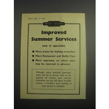 1948 British Railways Ad - Improved summer services