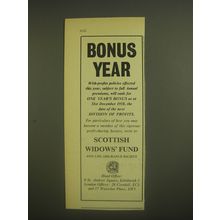 1958 Scottish Widows' Fund Advertisement - Bonus Year