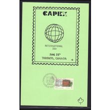 Card CAPEX '87 Int'l Day June 20 Canada Stamp Box0140