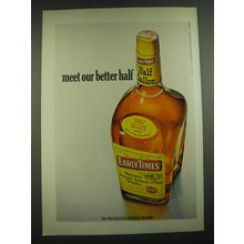 1968 Early Times Bourbon Ad - Meet our better half